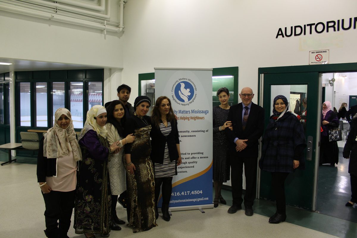 A large group of Community Matters Mississauga neighbours and volunteers at a community event in Mississauga