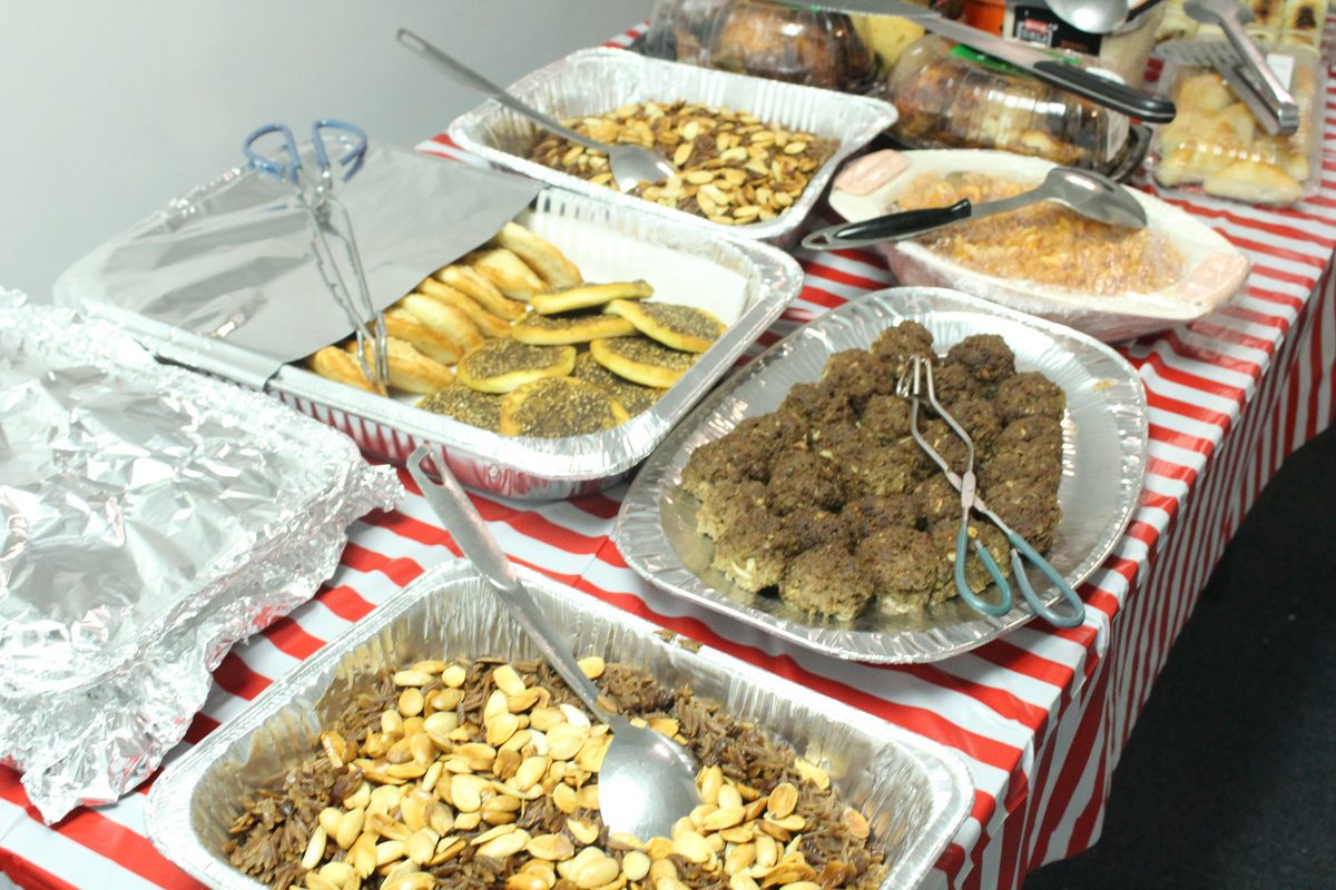 Home-cooked food brought by neighbours to a Community Matters Mississauga community meal