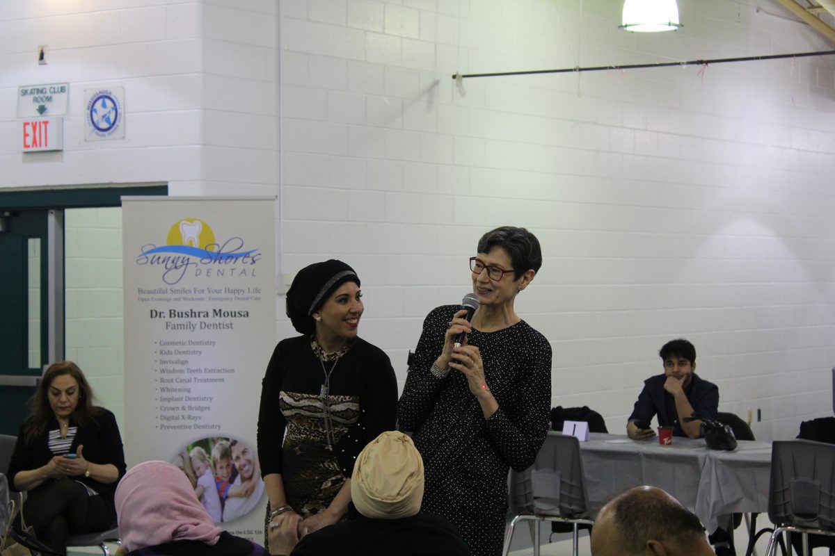 The welcome and registration table at a Community Matters Mississauga event